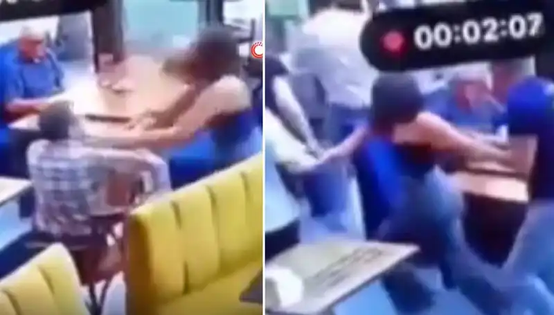Garsona Tokat Atan Adam, Tekme Tokat Dayak Yemekten Kurtulamadı